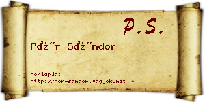 Pór Sándor névjegykártya