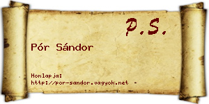Pór Sándor névjegykártya