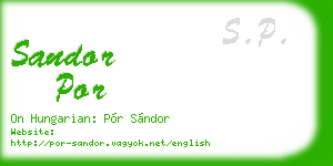 sandor por business card