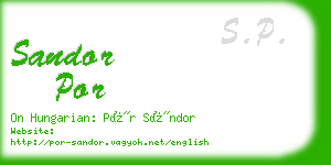 sandor por business card